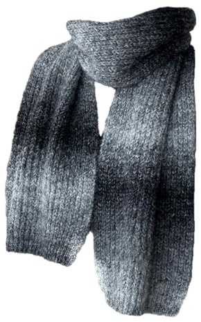 Kashmirscarf， 25 * 160 cm 1/2 st röda orange regnbågsrandiga ullhalsdukar söt vinterhalsduk(Gray 1pc)