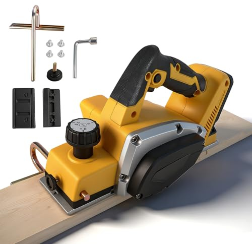 Pialla manuale a batteria per batterie DEWALT da 18 V 20 V, 15.000 giri/min elettrico senza spazzole con larghezza di taglio 82 mm, profondità regolabile da 0 a 2 mm e blocco di sicurezza per legno