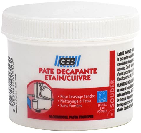 GEB Pâte décapante étain cuivre 75 ML pour brasage Tendre - Pot diam. 6 cm, Neutre