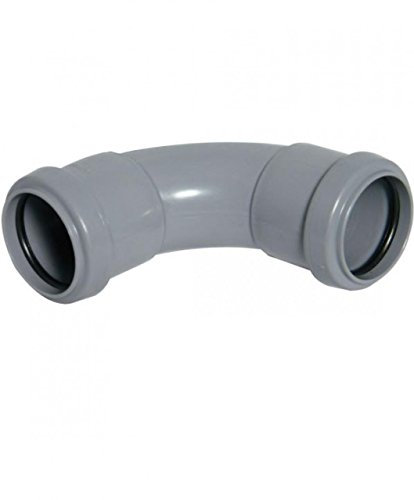 FLOPLAST 50mm Grey Pushfit Waste Pipe Bend