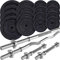 ScSPORTS® Hantelset - 27.5-100kg, inkl. 2 Kurzhanteln, Langhantelstange, SZ Stange, Ø31mm, Hantelscheiben, Gusseisen - Gewichtsset, Langhantel (100 KG (6x10 + 4x5 + 8x2.5))