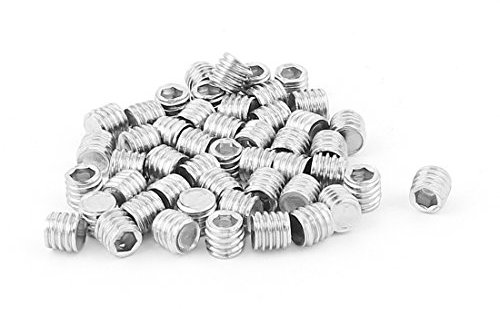 sourcing map Acero inoxidable M6x5mm Set tornillos sin cabeza tuercas racor 50pcs