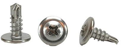410 Stainless #10 x 1/2 Wafer Head Philips Self Drilling Sheet Metal Tek Screws, (1/2 to 1 Length in Listing), 100 Pieces, Modified Truss Head Self Driller (#10 x 1/2 Inch)