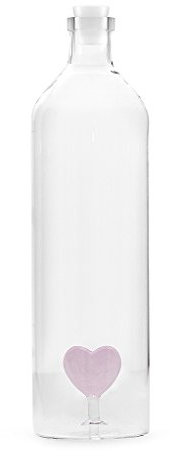 Balvi Bottiglia Love Bottiglia da Acqua 1,2L Figura fissata all'Interno Tappo in Silicone Borosilicat