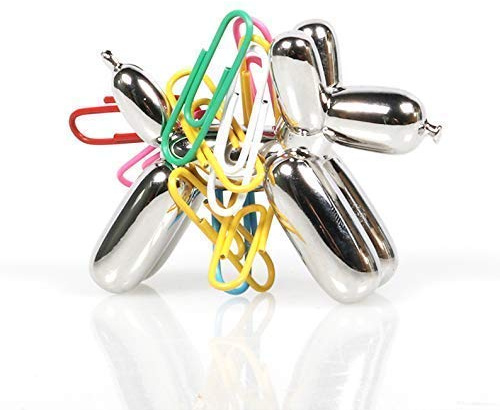 Taygate Balloon Dog Magnetic Paper Clip & Photo Clip Holder, Jewelry Ring Display Stand, Party Decoration Card Holder, Knife Rest & Refrigerator Magnet (5-in-1)