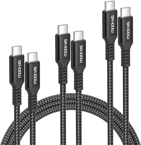 Elebase Cable Cargador para Controles PS5 Slim Pro 3Pack 1/2/3M,Cable Carga USB C Negro para Controles de X-Box Series X/S Core,Switch 2,Elite Series 2,DualSense de PlayStation 5