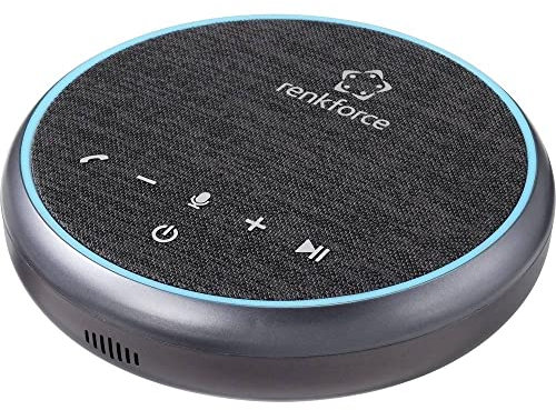 RENKFORCE RF-4767678 Konferenzlautsprecher, Bluetooth, USB, Audio, Stereo (3,5 mm Klinke) schwarz