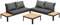 Aluminium Lounge St. Lucia Sitz rechts, Links & Tisch schwarz Gartenlounge Set Gartenmöbel