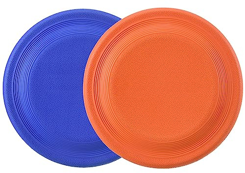 XIGOU Dog Flying Disc (2 Pack) - Durable Rubber Flying Disc Dog Toy - 9.25 Indestructible Rubber Dog Fetch Toy - Puncture Resistant & Bite Resistant Extremely - for Medium Large Dogs
