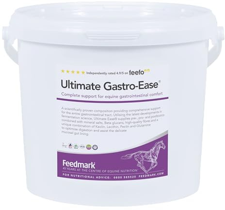 Feedmark Ultimate Gastro-Ease | Complete Equine Support With Pre-, Pro- and Postbiotics To Optimise Digestion In Horses | 30 Days Supply | 3.8kg | 100% British Made | UFAS & BETA NOPS Accredited