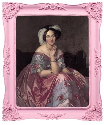 FJXMFRAME Pink Picture Frame 8x10 Victorian Picture Frame Vintage Antique Ornate Baroque for Wall or Tabletop Display, Gallery Wall Art Fits 8x10 or 5x7 Photo with Mat