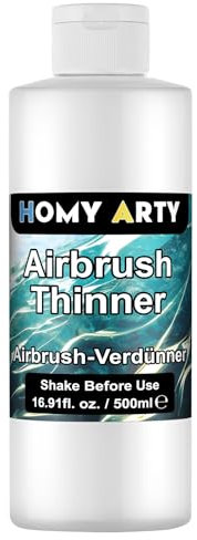HOMY ARTY Diluyente para Aerógrafo - 500 ml, Diluyente De Pintura Acrílica A Base De Agua Para Mejorar El Flujo De Pintura Para Zapatos, Ropa, Modelos De Metal Y Plástico