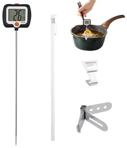 Termografía de cocina, termografía de cocina de alimentos,Termografía de agua rotativa con abrazadera - Gadget de cocina portátil, herramienta de medición de temperatura para el exterior