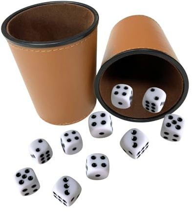 EVBOTGEE 2er Set Würfelbecher mit Würfeln für Schocken Spiele Party Bar Unterhaltung Familienabend Freizeitaktivitäten Qualitativ Würfelbecher Set für Geselligkeit