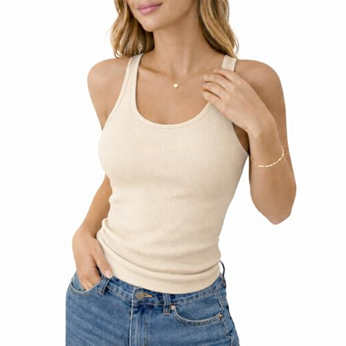 Suyamir Canotta Donna a Costine Made in Italy – Canottiera Senza Maniche Elasticizzata, Tank Top Slim Fit, Basic Elegante Sottogiacca