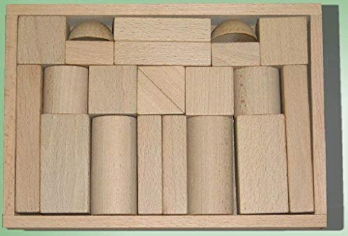 Ebert Holzbaukasten mit 22 große Blöcke natur Erzgebirge