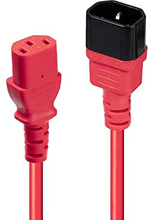LINDY EXTENSION C14 A C13, ROJO, 0.5M