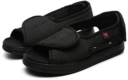 Nwarmsouth Unisex vuxen hälsosko, äldre skor med svullna fötter, valgus diabetiker skor – 37_svart, hälsosko för seniorer och diabetiker