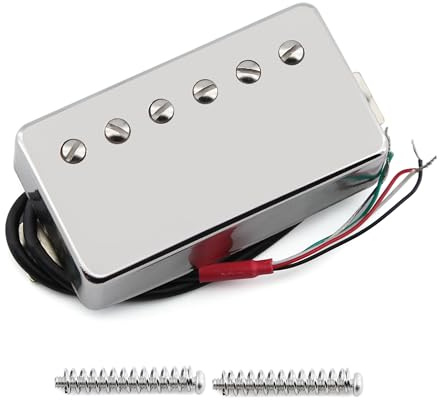 FLEOR Alnico 5 Guitar Humbucker Pickup 4-Wires 7-8K Neck Pickup Chrome Fit LP Guitar Part