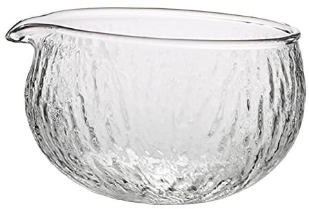 ＡＷＨＡＯ Bol à Thé Matcha En Verre Portable - 500 Ml Haute Teneur En Borosilicate, Texturé, Japonais avec Verseur pour Fête