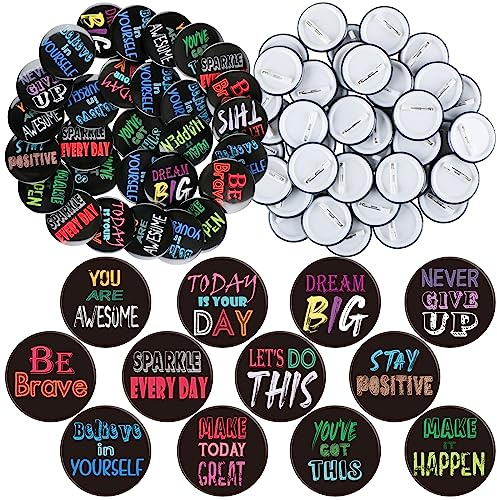 Yinkin 240 Pcs Reward Button Pins School Supplies Classroom Teacher Essentials Pins Bulk Employee of The Month Appreciation Positive Recognition Incentive Badges for Student, 12 Styles(Classic Style)