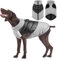 Hundemantel wasserdicht Winddicht Haustier warme Jacke Outdoor, Rollkragen Outfit Weste kalten Winter Kleidung für mittelgroße Hunde - weiche Dicke Baumwolle gefüttert, mit Geschirr D-Snap, Grau 4XL
