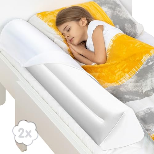LIROPAU 2-Pack Barrière Gonflable de sécurité pour lit d’Enfant, Barriere De Securite Enfant Lit, Barrières de Voyage Sécurisées, Barrières Gonflables pour Lits Simples, Doubles, Queen et King Size