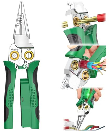 Wire Strippers Twister with Electricity Measurement Function 8in1 Wire Stripping Pliers for Cutting and Pulling Wires Cable Scissors for Scraping and Pressing Wires wrapping tools with Voltage Test