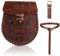 HTTYHT 165cm Vintage Gürteltasche Mittelalter Geprägter Gürtel O-Ring Bauchtasche mit Nordisch Geprägter PU Leder Seitentasche Set Piratenkostüm Zubehör Gürtel für Herren damen kinder