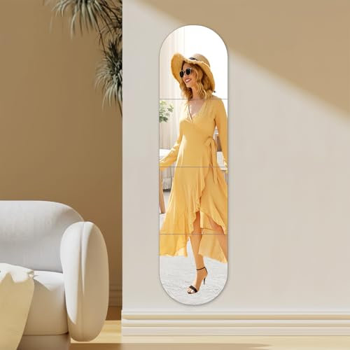 Arimsoa 4 selbstklebende Wandspiegel, Acryl, unzerbrechlich, groß, dekorativ für Badezimmer, Schlafzimmer, 30 cm x 30 cm