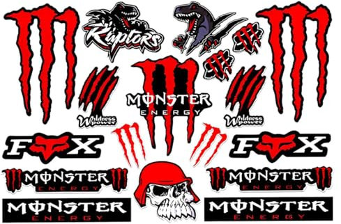 XUZOPIM Monster Energy Sticker Motorcycle Cool Motorcycle Helmet Sticker Stickers For Motorcycles, Skateboards, Cars And Off-Road Bikes