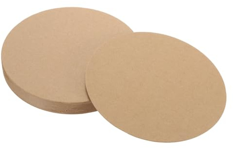 QUARKZMAN 36Pcs Cerchio Kraft Paper, 10 x 10 cm Cartoncino a Forma Rotonda Carta da Lavagna per Articoli di Artigianato, Origami, Carta da Creazione, Marrone