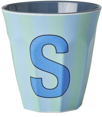 ReWu Rice Melmain - Vaso para niños, diseño de letra S, de melamina, irrompible, sin BPA, 250 ml