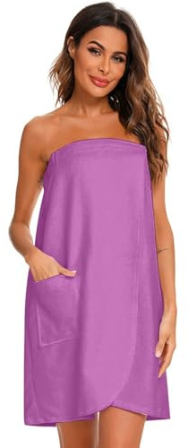 MODSGUE Paréo de sauna pour femme, serviette de kilt, peignoir de spa, serviette de bain, largeur réglable, serviette de sauna confortable, en microfibre, sarong, kilt, bleu, rouge, S