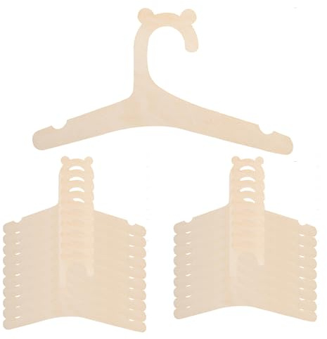 20PCS Baby Hangers, Wooden Bear Shape Kids Hanger, Cute Baby Coat Hangers, Space Saving Baby Hangers for Clothes, Non-Slip Childrens Hangers for Clothes, Vests, Blouses and Pants