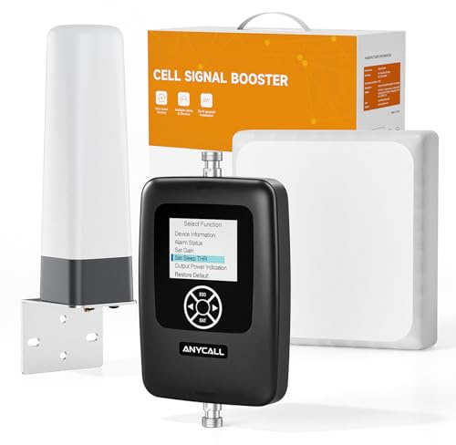ANYCALL Amplificador Señal Movil para Banda 1/3/7/8/20, Doble Amplificador de Cobertura Movil de Alta Ganancia para Casa Oficina Señal Débil, Boost 5G 4G LTE gsm para Todos los Operadores Europeos