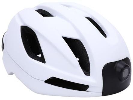 Gugxiom Bike Helmet, Smart Bluetooth Helmet with Cameras, Front and Rear 1080P HD Video Recorder, WiFi Smart Cycling Helmet with Rear Light Music Player, Remote Control (White)