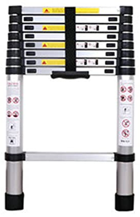 Telescopic Ladder,2.0m-6.2m Telescopic Ladder Multi-Purpose Folding Ladder Straight Ladder Extendable Portable One-Button Retraction Outdoor and Indoor Use Size : 12FT/3.8M: