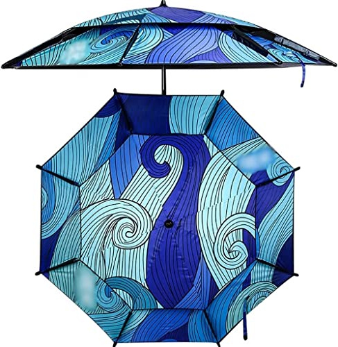 Sombrilla exterior Sombrillas transpirables de doble parte superior for exteriores, sombrilla de pesca con inclinación universal de 360 ​​°, sombrilla protectora solar for acampar barbacoa 2,2 m