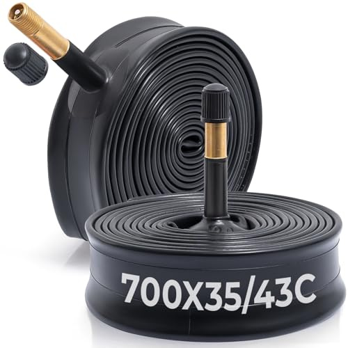 MetersGod 2Pcs Chambres à air 700C 700x35C/38C/40C/43C avec AV48mm Valve，35/43-622 Chambre à air vélo - Compatible avec vélo de Route/vélo de Ville/vélo de Montagne