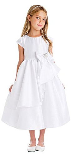 iGirlDress White Flower Girl First Communion Pageant Wedding Birthday Dress SK750 Size 10