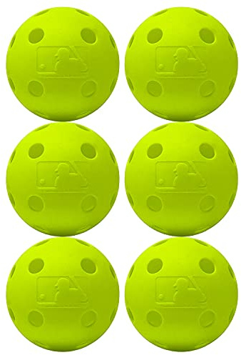 Franklin Sports Pelotas de béisbol de plástico – Indestruct-A-Ball Pelotas de plástico para práctica de bateo – Pelotas de Entrenamiento de plástico – Tamaño Oficial de la MLB – Amarillo – Paquete de