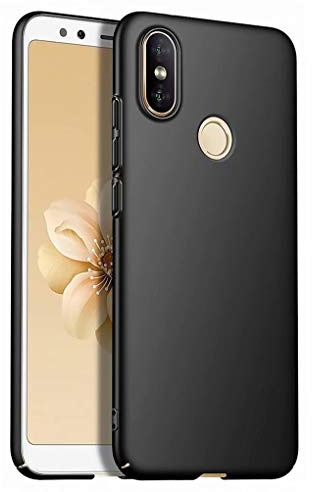 NiaCoCo Kompatibel mit Xiaomi Mi A2/Xiaomi 6X Hülle Harter PC Silikon stoßfest Ultra dünn Anti Scratch Telefon Schutzhülle zum Xiaomi Mi A2/Xiaomi 6X Handyhülle-Schwarz