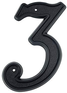 HASWARE 5,5 Zoll (139mm) Hausnummer Moderne Türnummern Straße Hausadresse Ziffern, schwarzer ABS-Kunststoff (3)