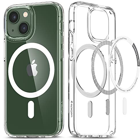 Spigen Ultra Hybrid MagFit Hülle Kompatibel mit iPhone 13 Mini Kompatibel mit MagSafe Magnetisch -Weiß
