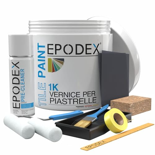 EPODEX 1K Vernice per piastrelle con accessori - Bianco ghiaccio