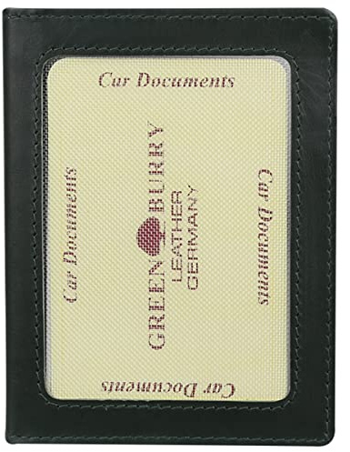 Greenburry Basic Leder Ausweismappe Dokumentenmappe Kartenetui 1848, Farbe:Olive