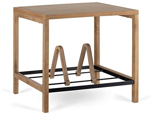 Stagecaptain SPR-4050 Woodie Schallplattenregal - Phonomöbel für Deinen Plattenspieler & bis zu 120 Deiner Vinyls - Flexible Fixierung der LPs durch verschiebbare Holz-Stützen - Vintage Design