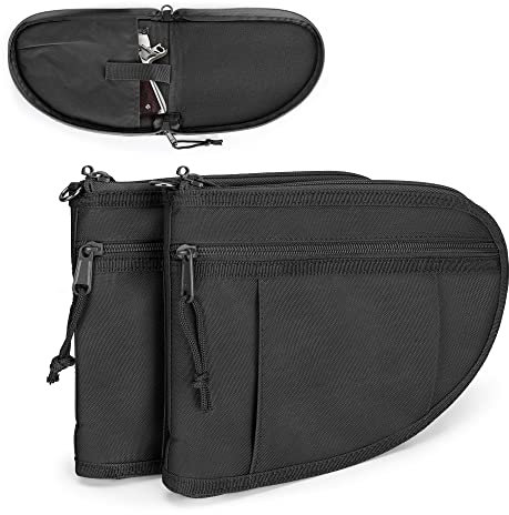 GOBUROS Gepolsterte Pistolentaschen mit abschließbarem Reißverschluss, Pistolentasche mit verdicktem Samtfutter für die Aufbewahrung und den Transport von Waffen (2 Packungen)