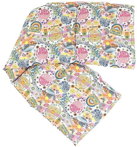 Bio-Bio Dinkelkissen XXL 8-Kammer 75x20cm - Bio Füllung & Bio-Stoff Flower-Power Wärmekissen Körnerkissen Bio-Dinkel